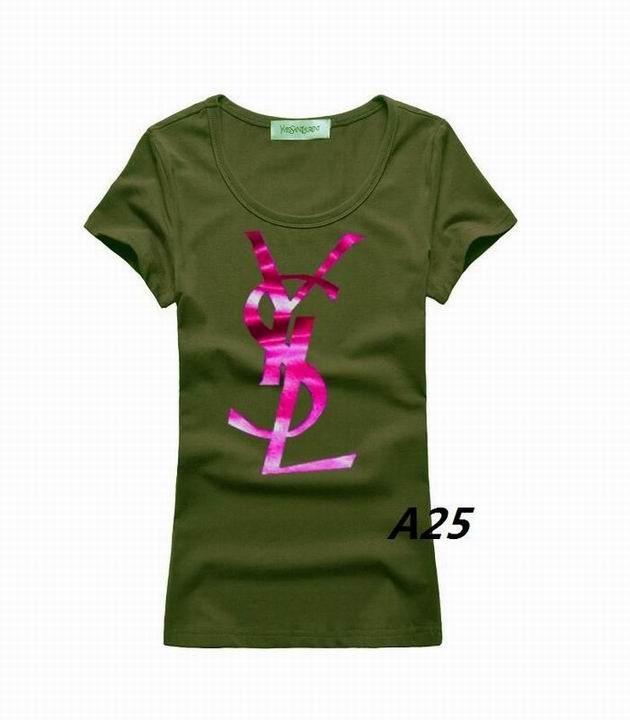 YSL short round collar T woman S-XL-174